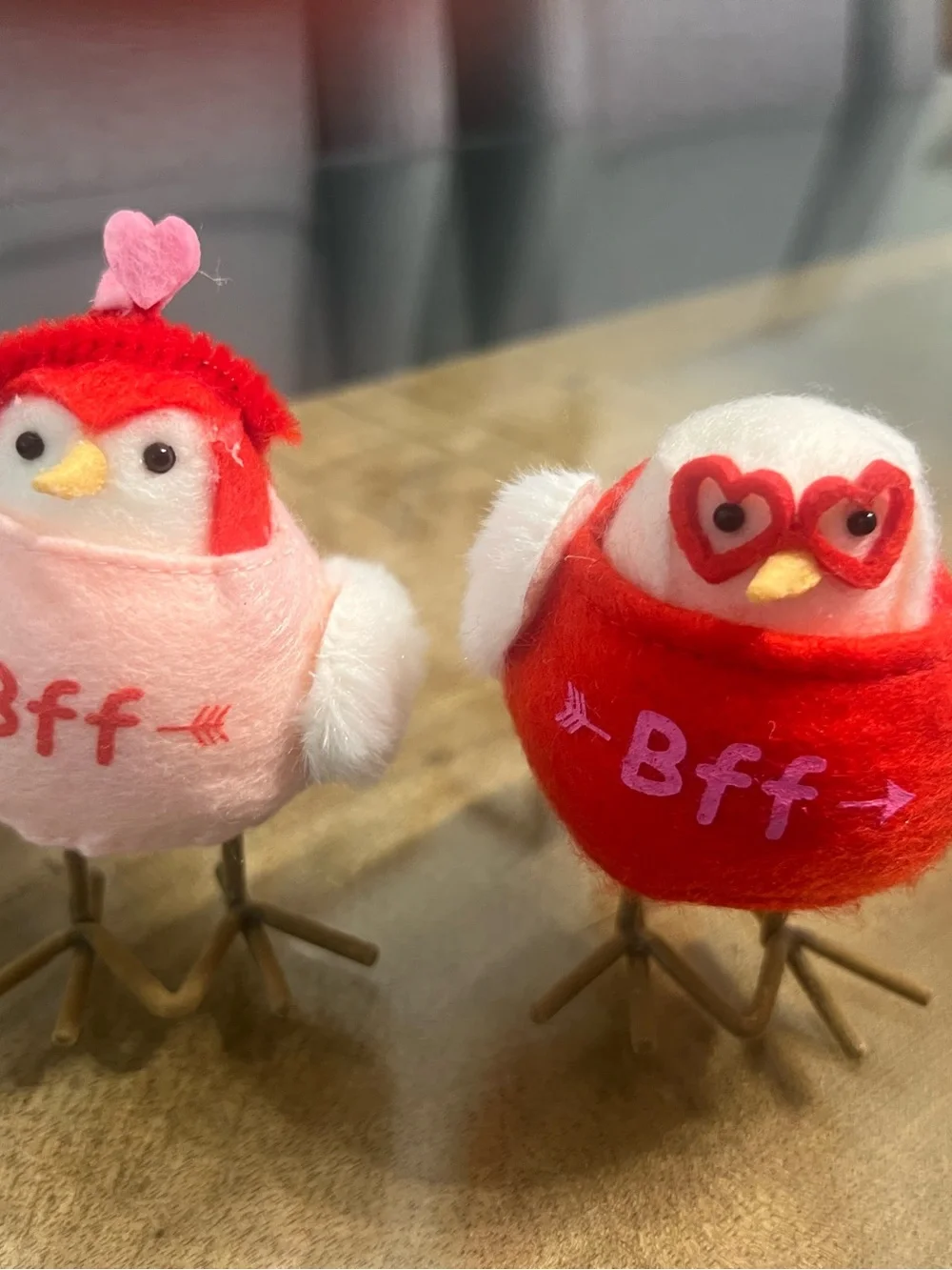 4 Spritz Mini Valentine’s Day BFF fabric bird figurines from the 2023 collection